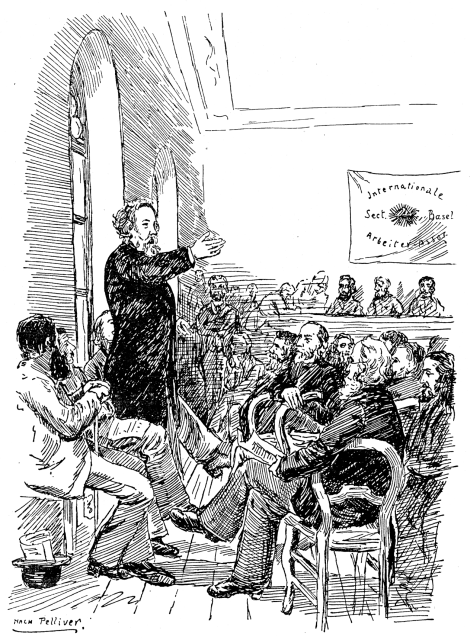 Bakunin speaking at the Basel Congress 1869
